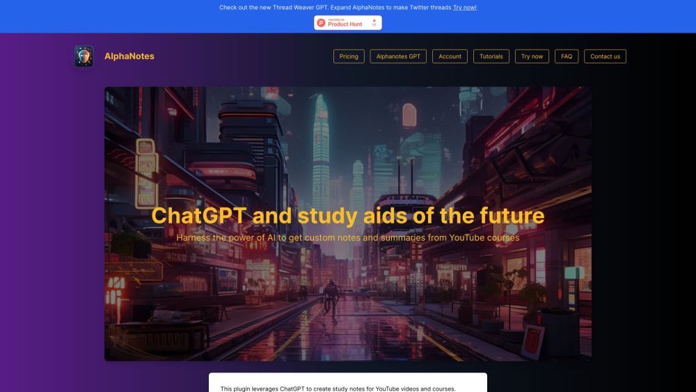 AlphaNotes: AI ChatGPT Plugin for YouTube & Web Summaries