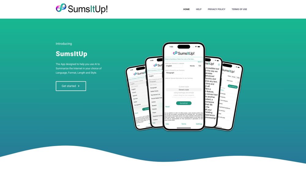 SumsItUp : AI Summarization, Custom Language & Style, Simplify Content