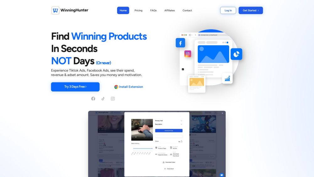 WinningHunter: Spy Ads, Track Sales & Find Winners Fast