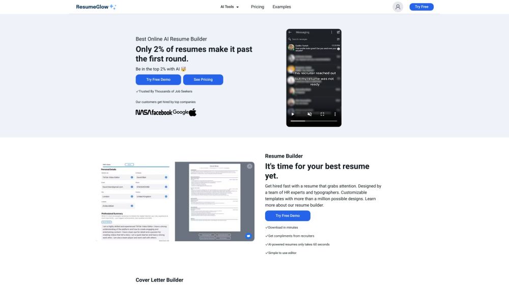 ResumeGlow : AI-Powered, Effortless, Tailored Resume Builder Tool