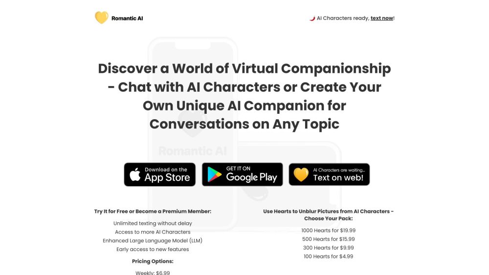 Romantic AI : Virtual Girlfriend for Chat & Companionship