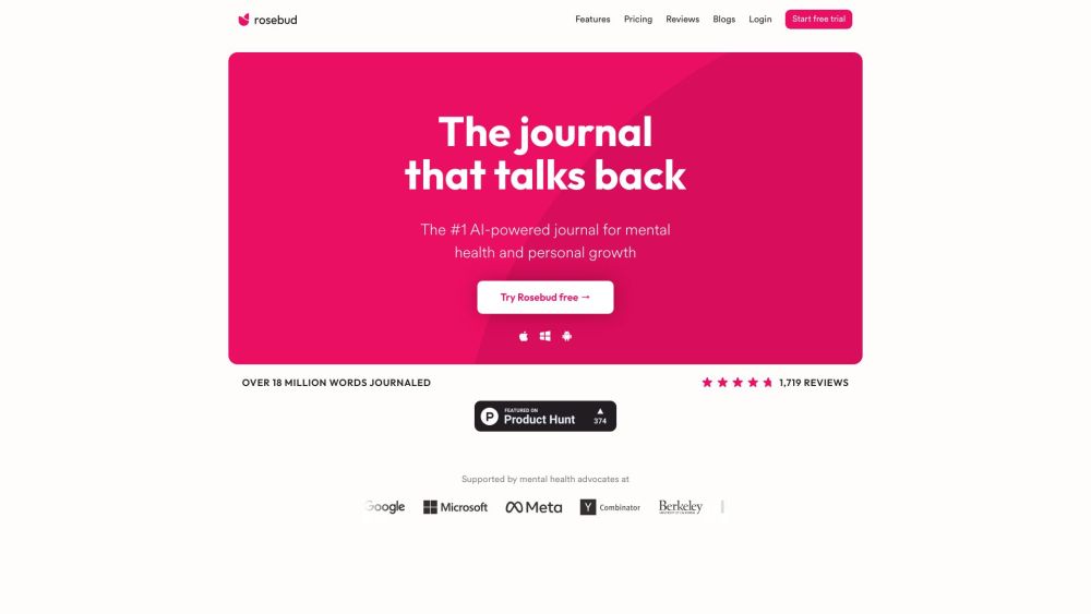 Rosebud - AI Journal: Growth Insights, Reflections & Thought Analysis