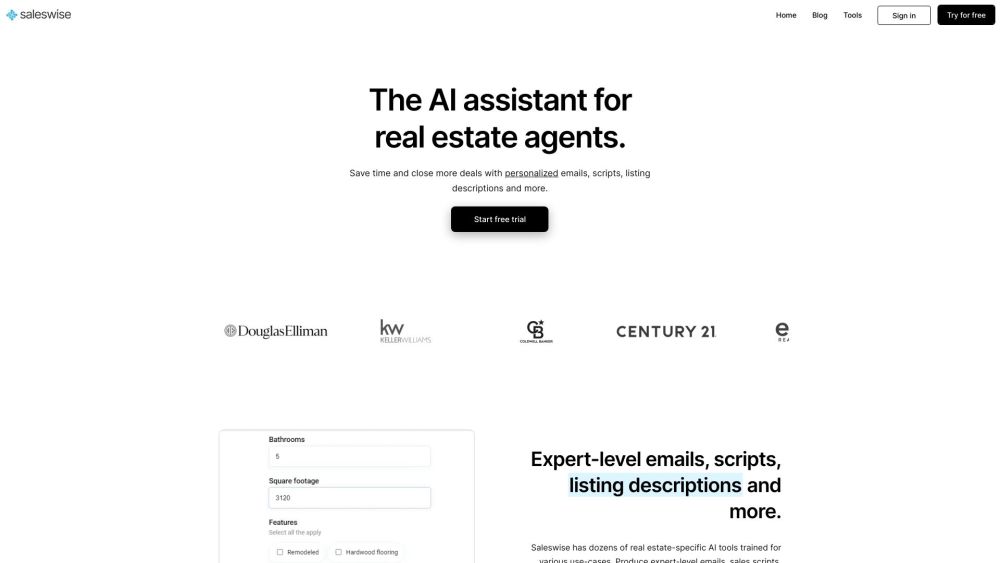 Saleswise AI: Emails, Scripts, Posts, Listings & Virtual Remodeling Tools