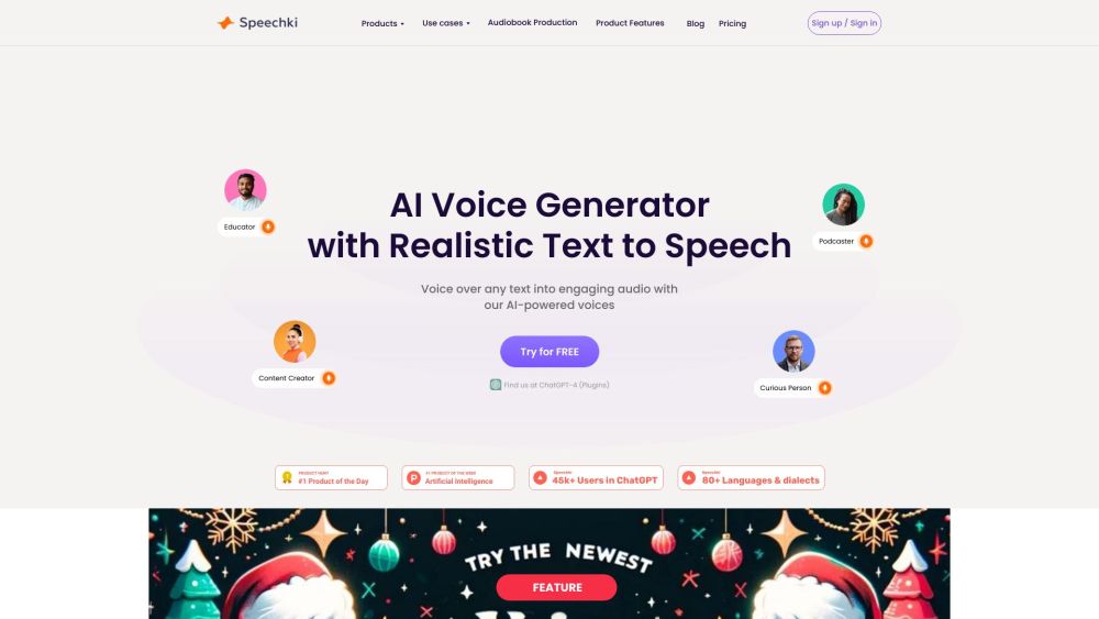 Speechki: AI Realistic Voice Generator, Text-to-Speech, Natural Speech