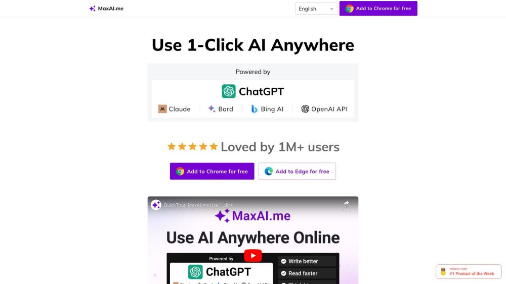 MaxAI.me : AI Writing, Summarizing, Editing, Translation Tool