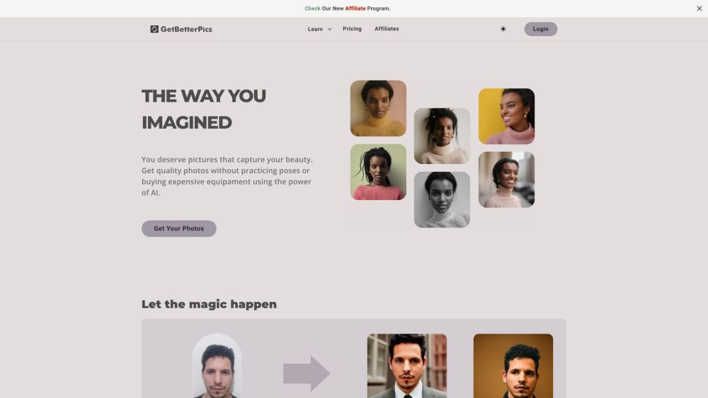 GetBetterPics: AI Photoshoots for Stunning Social Media Images