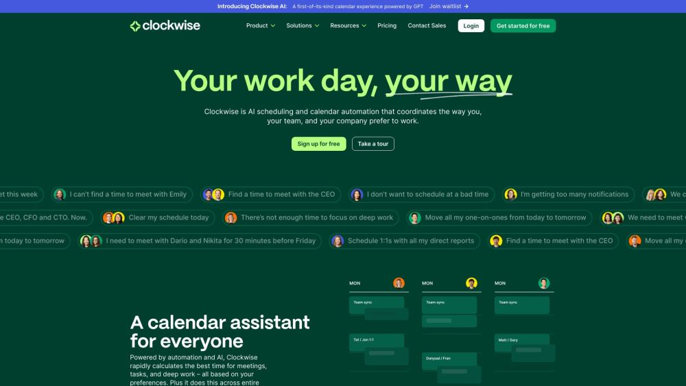 Clockwise: AI Time Management : Optimize Calendars, Focus Better