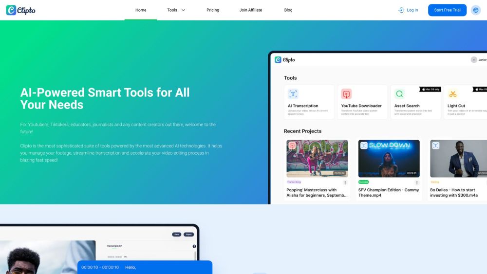 Clipto: AI Transcription for Audio, Video & YouTube Files