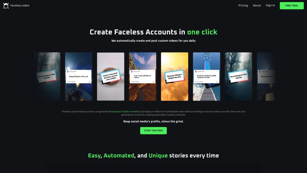 Faceless: AI Text-to-Video Tool for Fast TikTok Content Creation