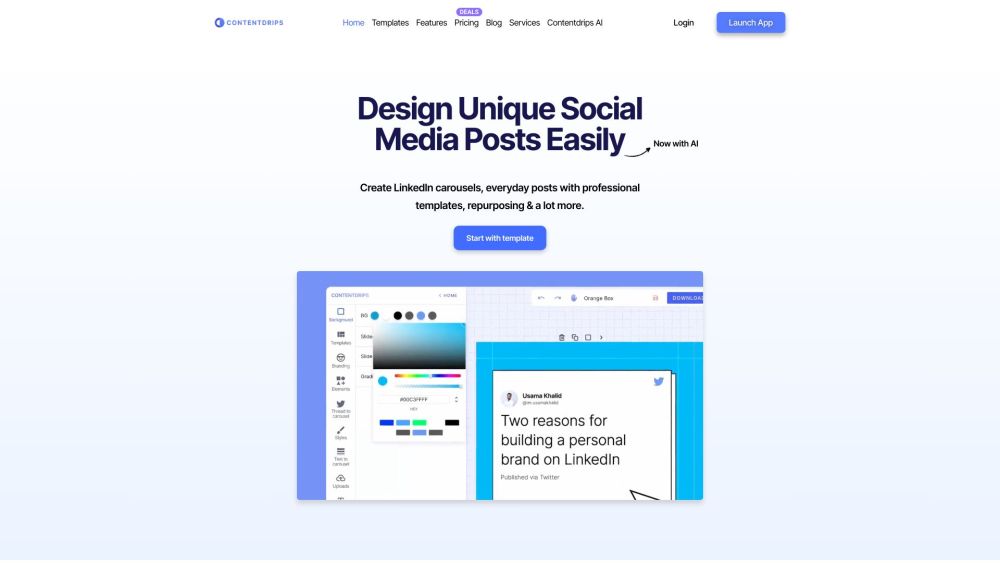 Contentdrips: AI-Powered Social Media Post Creation Tool