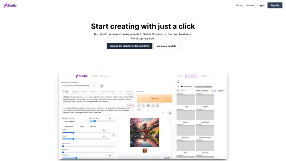 Stadio: Effortless AI Image Creation with Stable Web UI