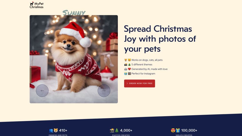 MyPet Christmas: AI-Generated Holiday Pet Photos for Cheer : Festive, Fun & Unforgettable Pet Moments