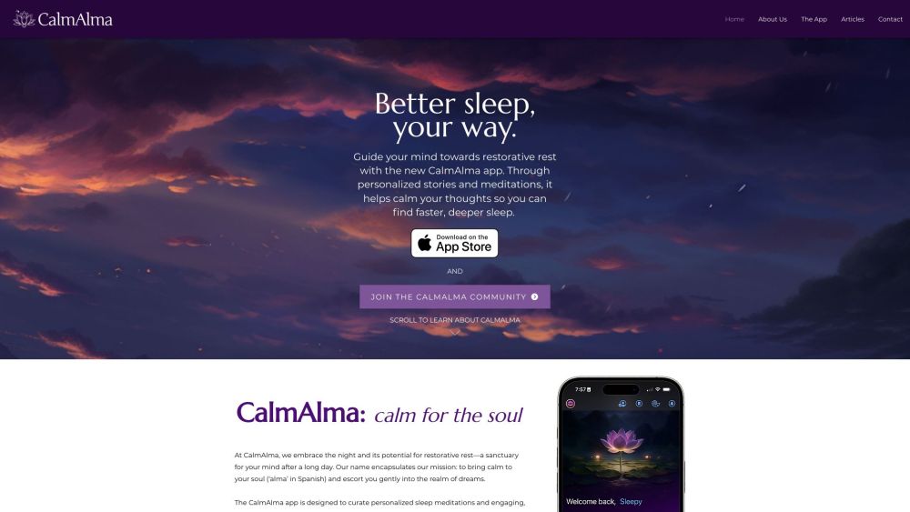 CalmAlma: AI-Created Sleep Stories & Meditations For Deep Rest