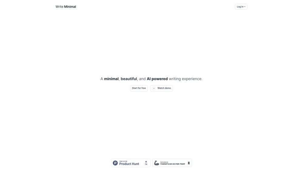 Write Minimal : AI-Powered, Minimalistic, Elegant Writing Tool