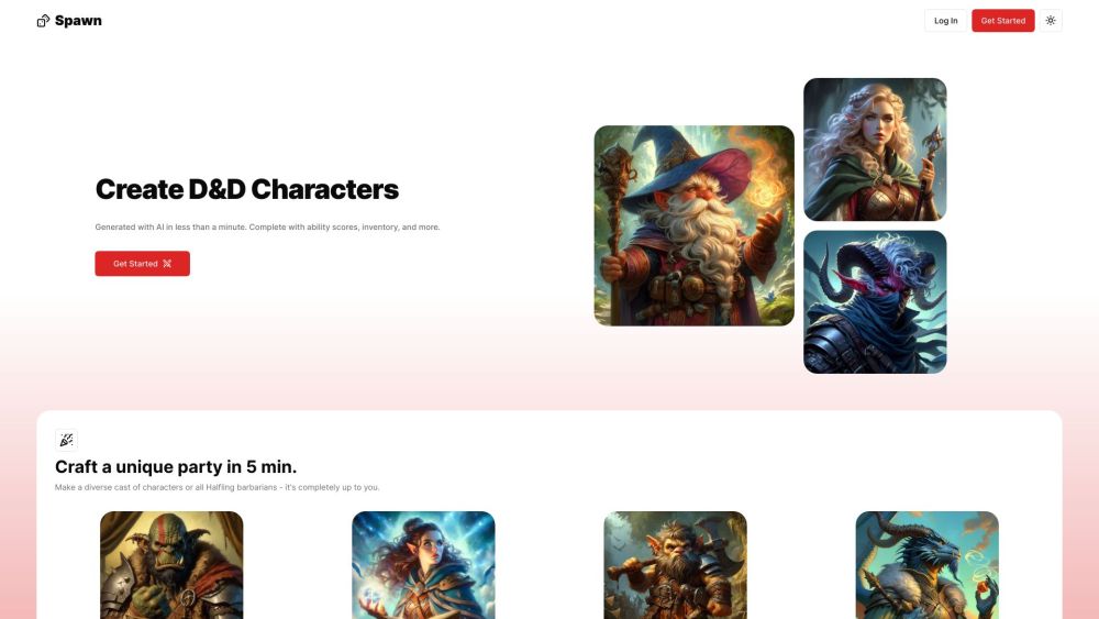Spawn: AI-Powered D&D Character Sheet Generation Tool : Intelligent, Customizable Stats, Backstories & Class Builds in Seconds