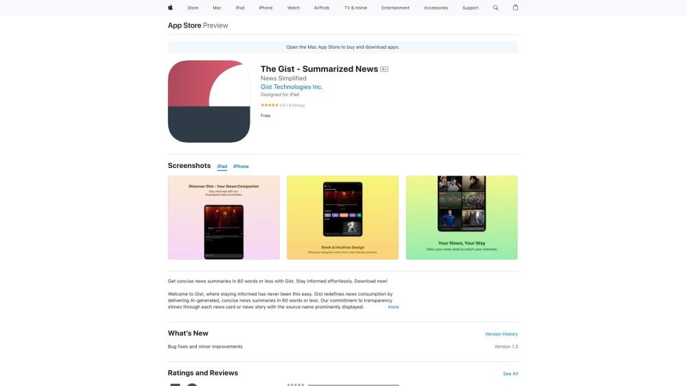 Gist : AI-Generated News, Concise Summaries, Key Points in 60 Words