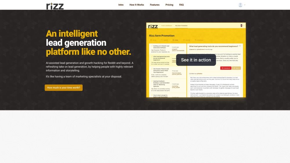 Rizz.farm : AI Lead Gen for Reddit & Beyond – Smart Automation