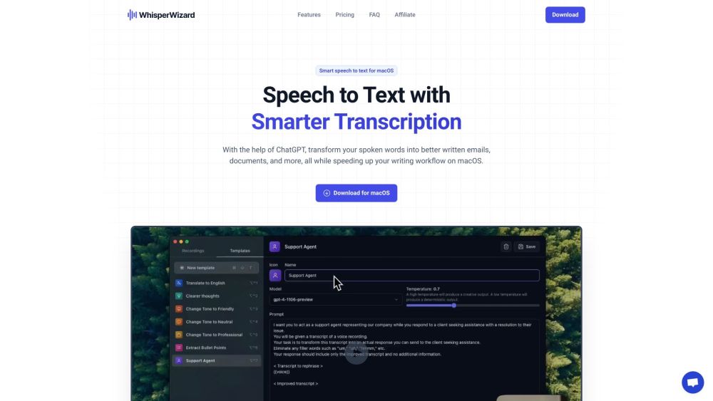 WhisperWizard : Superior Speech to Text, Smart Transcription, Precise & Effortless