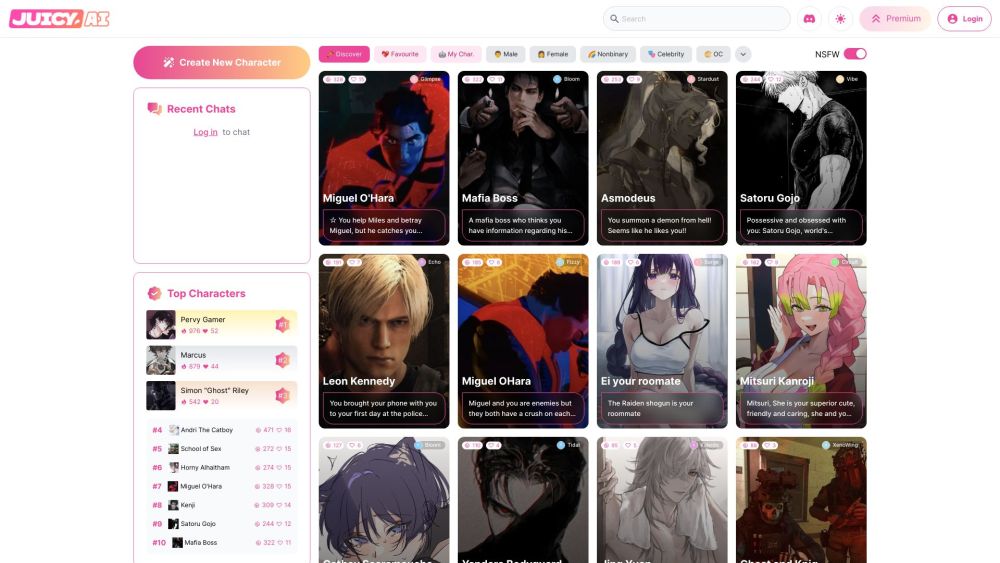 Juicy AI: Chat and Interact Freely with Anime Characters : Uncensored, Limitless, Immersive Interaction