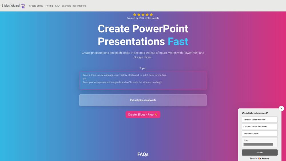 Slides Wizard: Swift, Smart Creation Of Topic-Specific Slide Decks