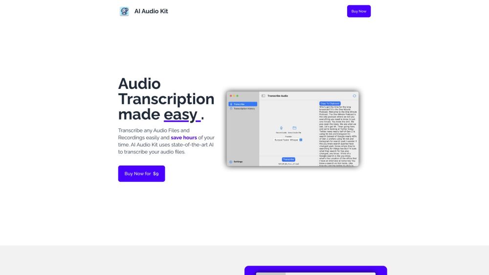 AI Audio Kit: Easy, Fast, Accurate Transcription for macOS via OpenAI