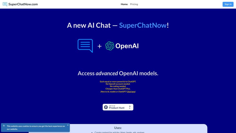 SuperChatNow : Affordable AI Chat, Images, OpenAI Models