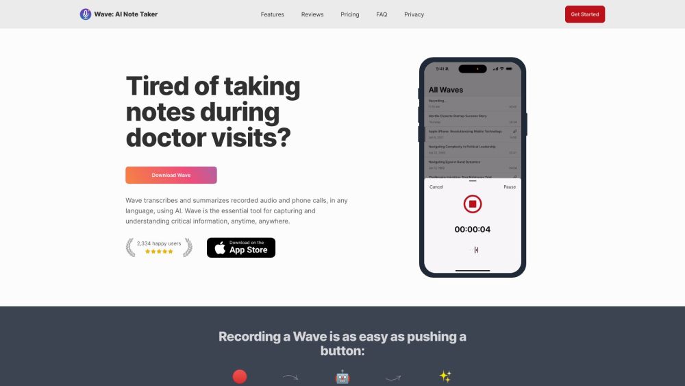 Wave: AI Note Taker: Transcribes, Summarizes, All Languages Supported