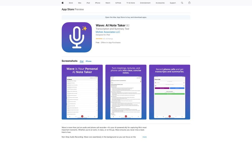 Wave: AI Note Taker : Transcribe, Summarize Calls In Any Language