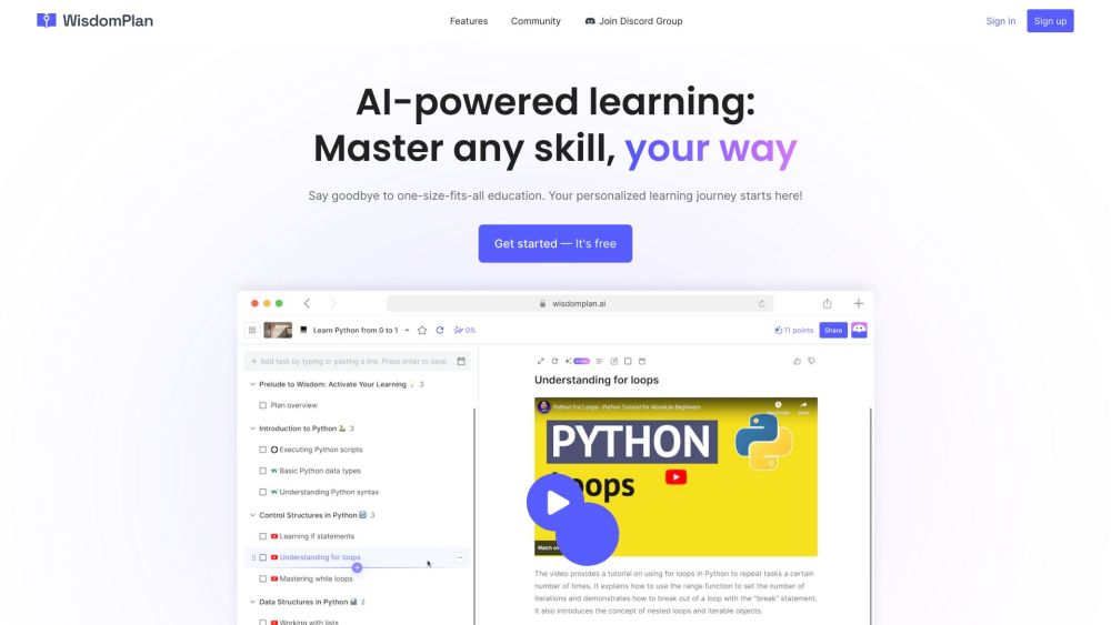 WisdomPlan: AI-Powered Study Tool : Personalized Plans in Minutes