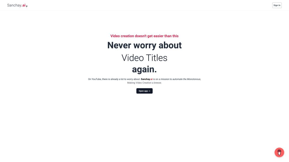 Sanchay.ai: AI Automation for Video Titles, Tags, Subtitles & More