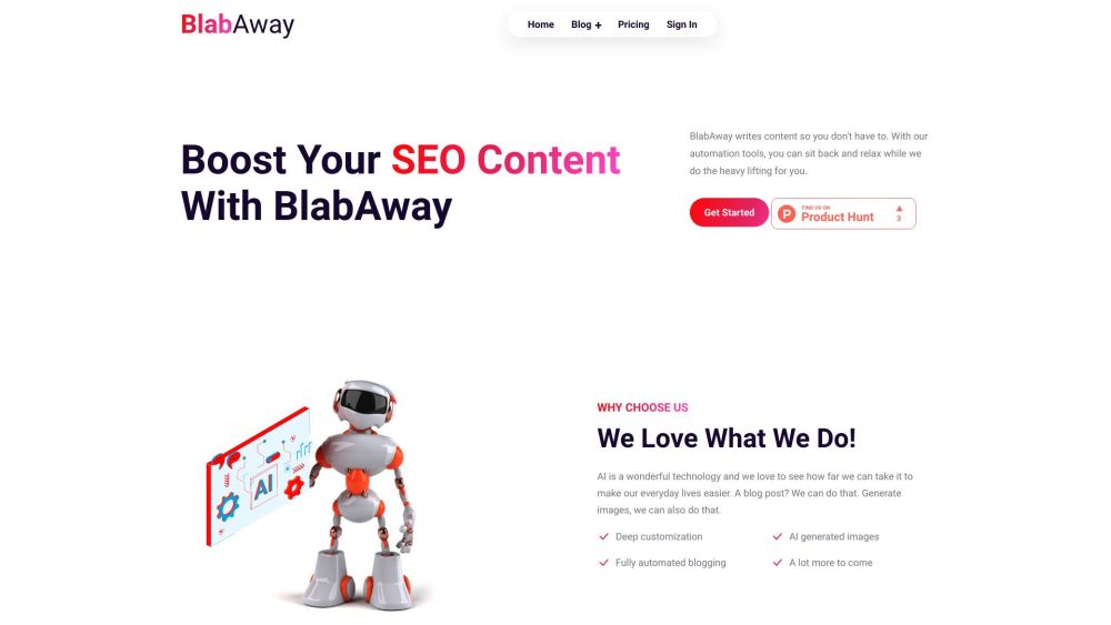 BlabAway : AI-Generated Blog Content in Seconds, Transform Ideas Seamlessly