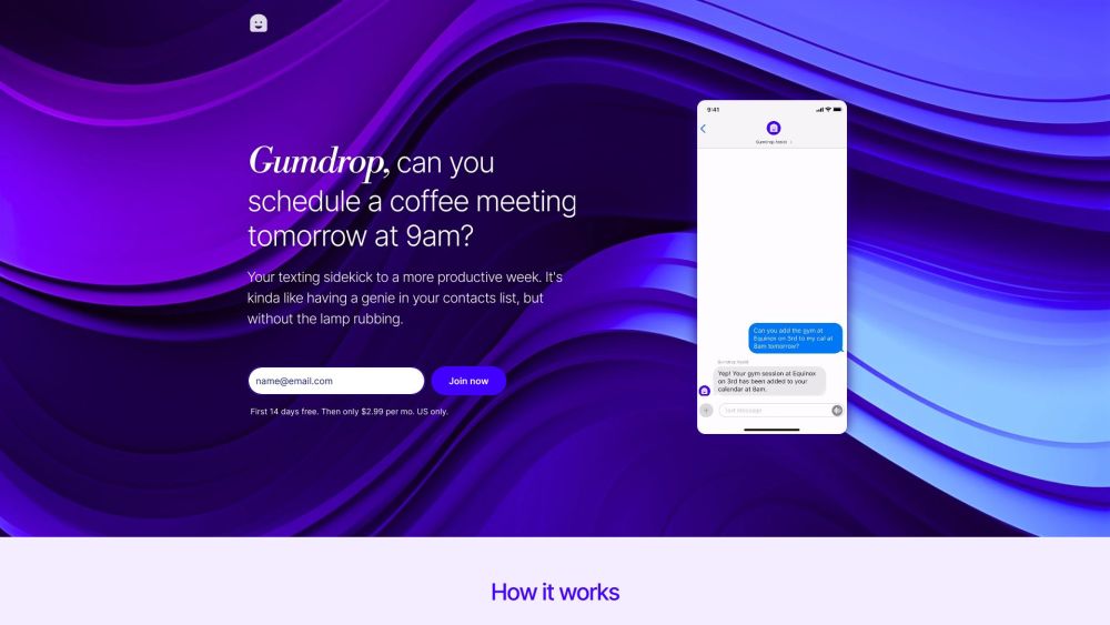 Gumdrop: SMS, Calendar, Notes, OpenAI-Powered, All-In-One