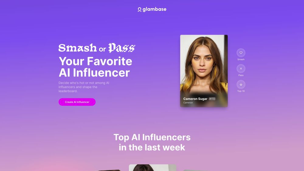 Glambase : Generate AI Influencers, Boost Engagement, Grow Brand