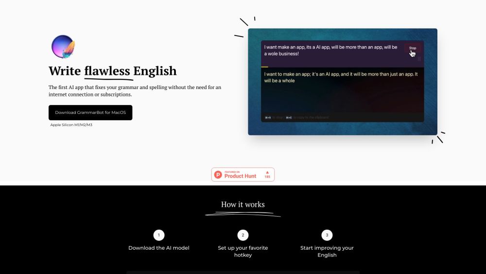 GrammarBot: Instant Grammar Checks & Accurate Corrections for MacOS