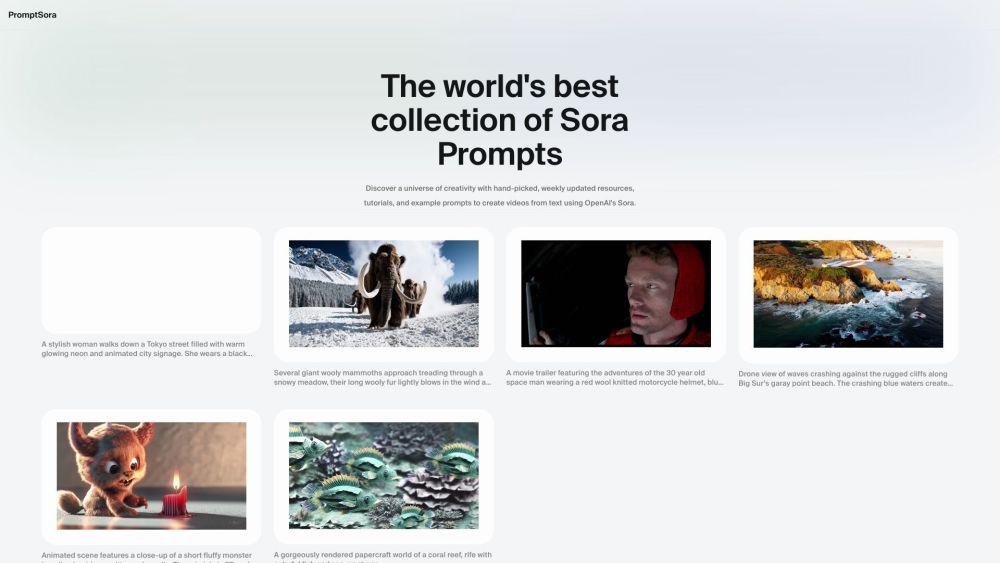 PromptSora : AI Prompts & Videos for OpenAI’s Sora Storytelling
