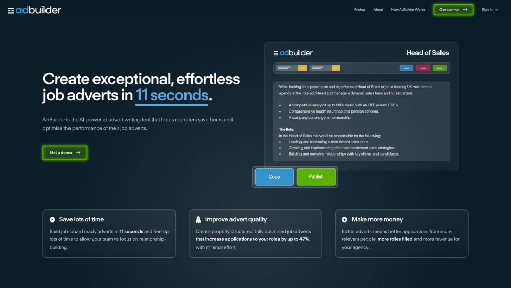 AdBuilder: AI-Crafted Job Ads in 11 Seconds, Drag, Drop, Chat, Paste