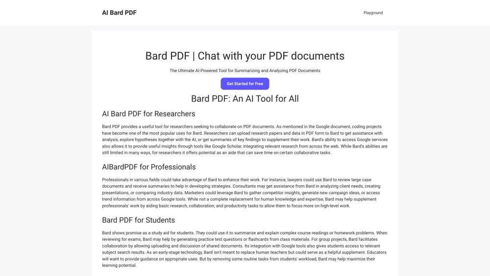 AI Bard PDF : Summarize, Analyze, Save Time, Enhance Productivity
