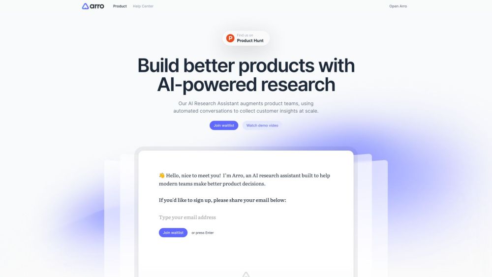 Arro: AI Research Assistant : Automate Customer Insights for Data-Driven Decisions