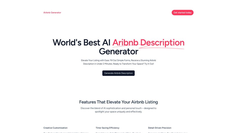 Airbnb Description Generator: Swift, Easy, AI-Powered Tool