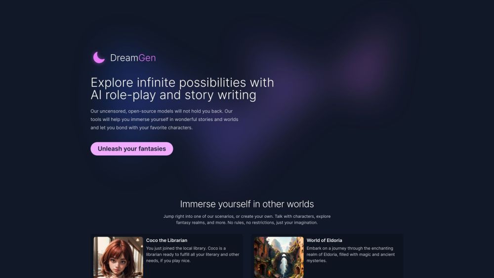 DreamGen: AI Role-Play, StoryCraft, Fantasy Realms & Imagination