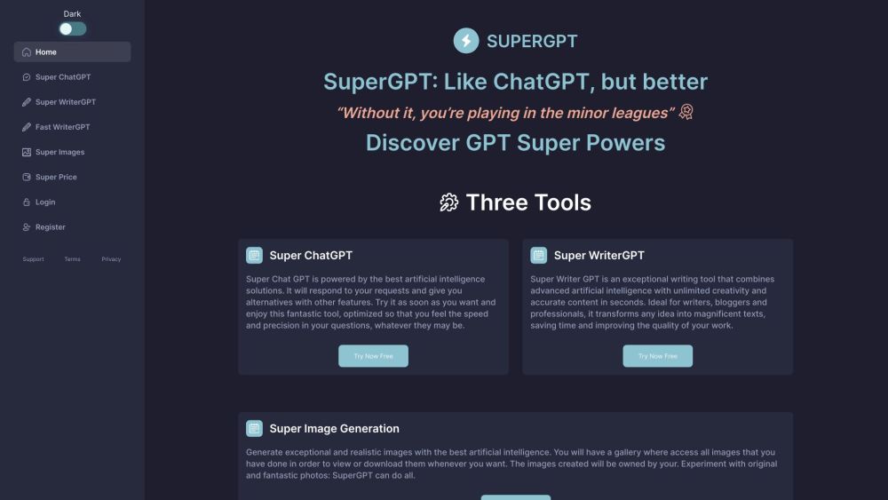 SuperGPT : AI-Powered Content Creation, High-Quality, Effortless Crafting