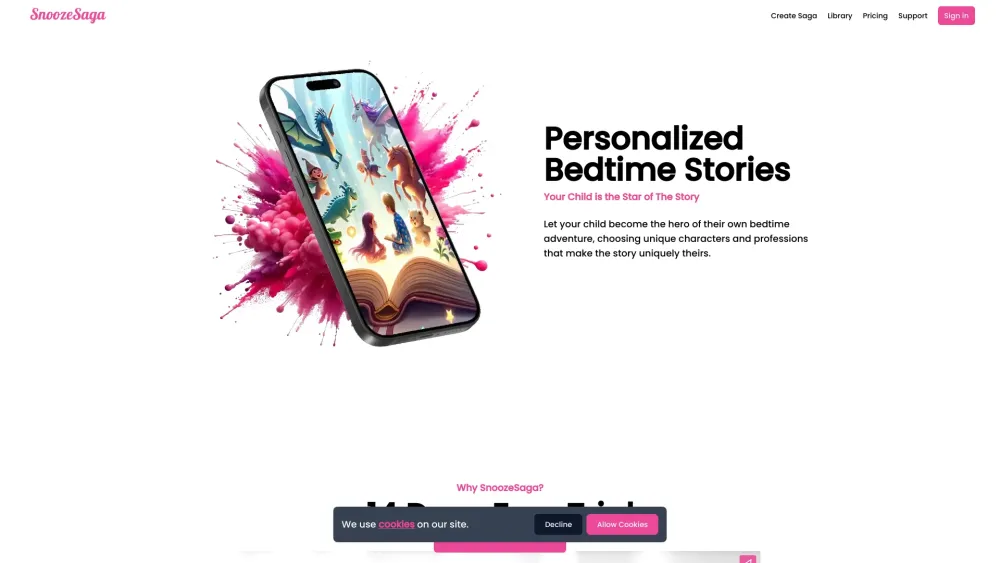 SnoozeSaga : Personalized Stories for Magical Dreamland Adventures