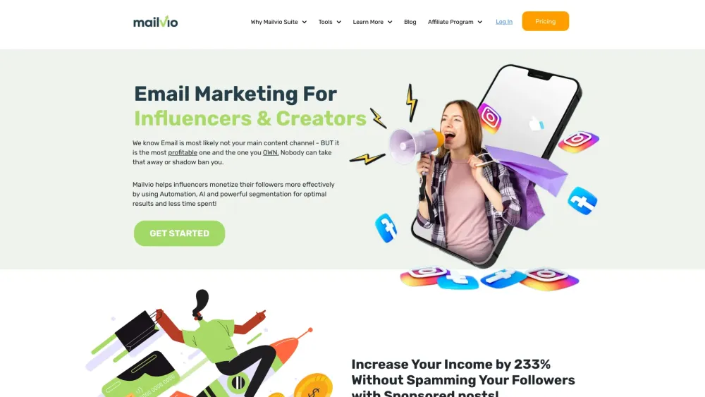 Mailvio: Grow, Engage & Monetize Your Audience with Ease
