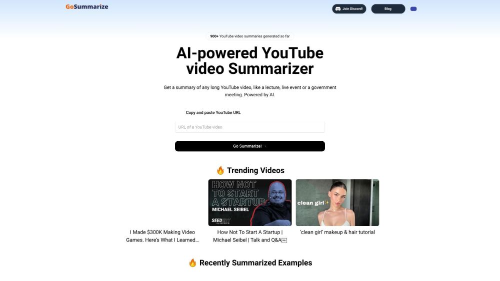 Go Summarize: Free AI-Powered YouTube Video Summarizer with ChatGPT