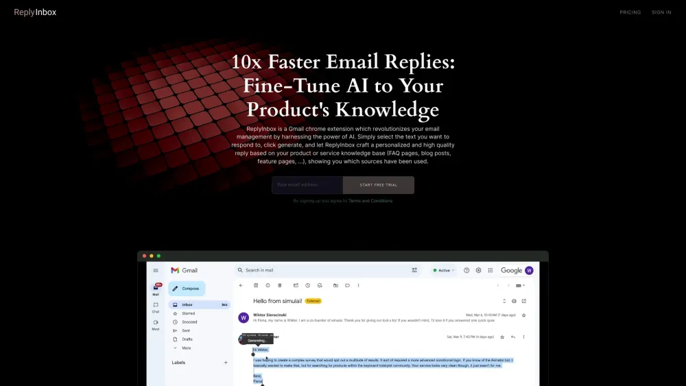 ReplyInbox: AI Email Replies from Your Content – Faster, Smarter