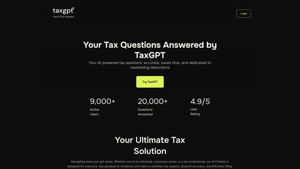 TaxGPT: AI Tax Assistant : File Accurately, Save Time & Money