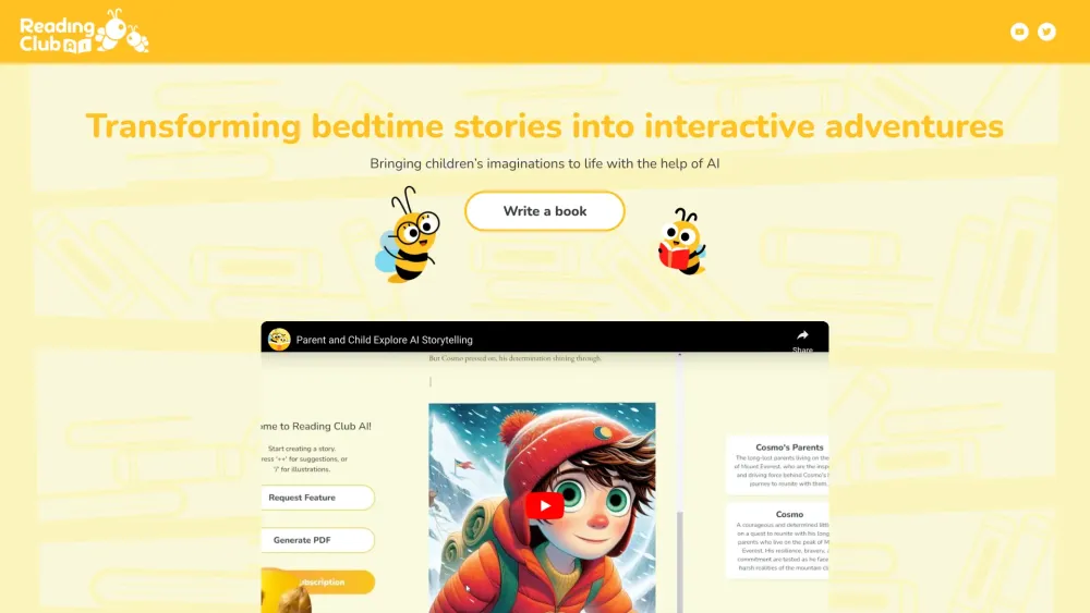 ReadingClub.AI: AI Writing, Illustrating & Sharing Kids Books