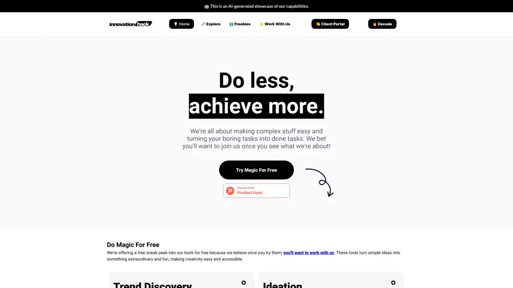 InnovationHack : Automated Ideas, Boost Productivity