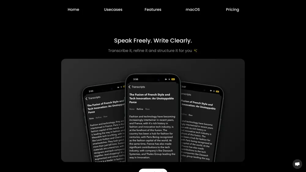 Audio Writer: Transcription, Refinement, Structuring, Polished Content
