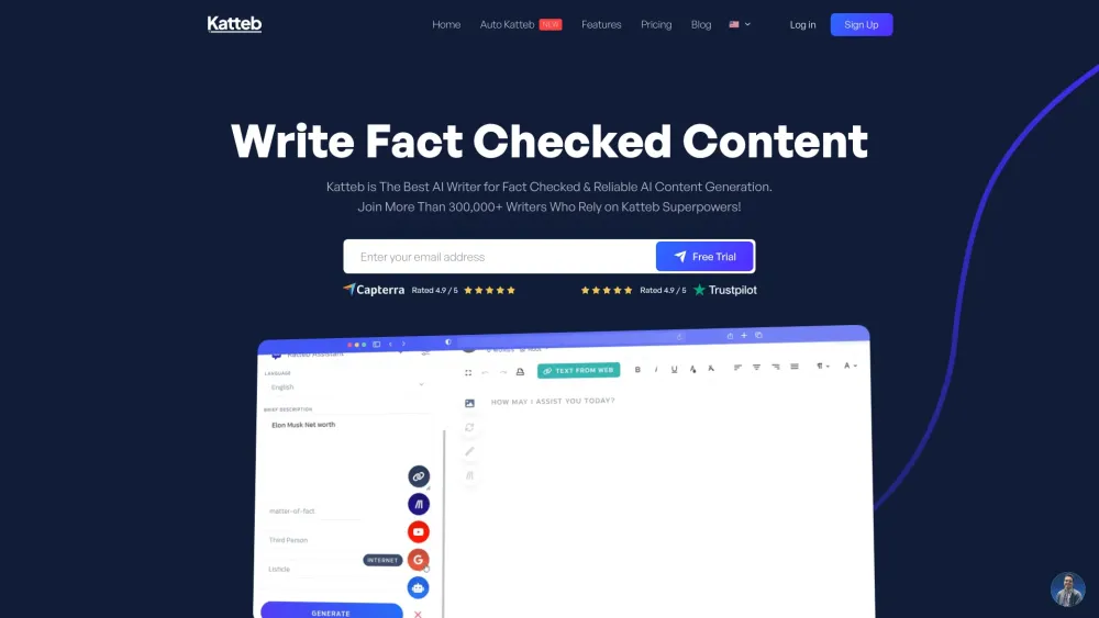 Katteb: AI-Driven Writing Tool for Credible Content Creation